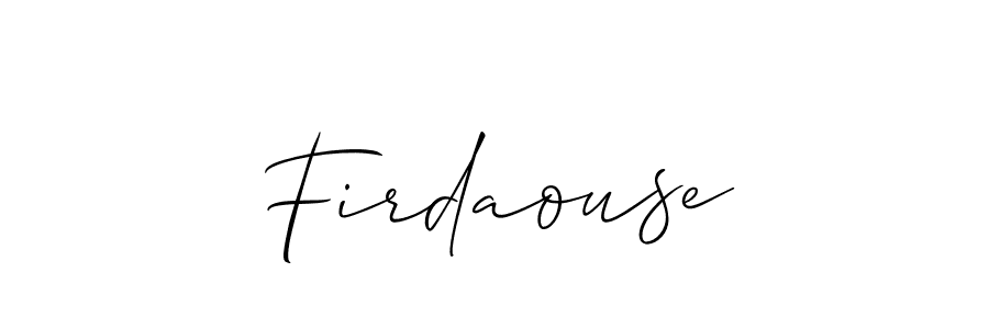 Firdaouse stylish signature style. Best Handwritten Sign (Allison_Script) for my name. Handwritten Signature Collection Ideas for my name Firdaouse. Firdaouse signature style 2 images and pictures png