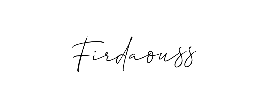How to make Firdaouss signature? Allison_Script is a professional autograph style. Create handwritten signature for Firdaouss name. Firdaouss signature style 2 images and pictures png