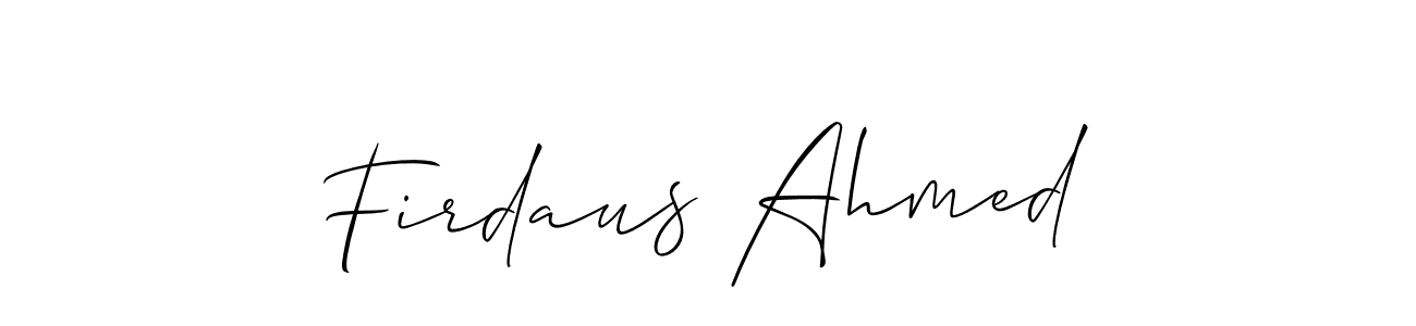 Make a short Firdaus Ahmed signature style. Manage your documents anywhere anytime using Allison_Script. Create and add eSignatures, submit forms, share and send files easily. Firdaus Ahmed signature style 2 images and pictures png