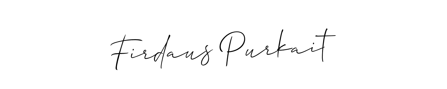 Use a signature maker to create a handwritten signature online. With this signature software, you can design (Allison_Script) your own signature for name Firdaus Purkait. Firdaus Purkait signature style 2 images and pictures png