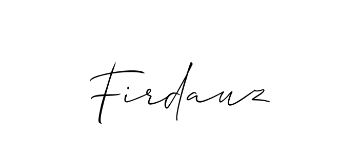 Create a beautiful signature design for name Firdauz. With this signature (Allison_Script) fonts, you can make a handwritten signature for free. Firdauz signature style 2 images and pictures png