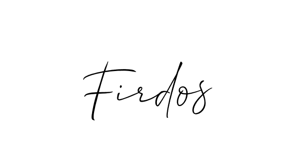 Create a beautiful signature design for name Firdos. With this signature (Allison_Script) fonts, you can make a handwritten signature for free. Firdos signature style 2 images and pictures png