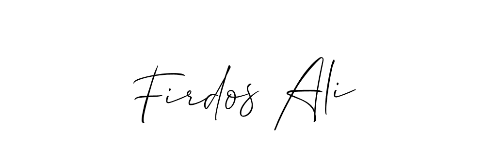Make a beautiful signature design for name Firdos Ali. With this signature (Allison_Script) style, you can create a handwritten signature for free. Firdos Ali signature style 2 images and pictures png