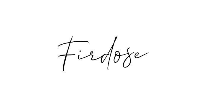 Make a beautiful signature design for name Firdose. Use this online signature maker to create a handwritten signature for free. Firdose signature style 2 images and pictures png