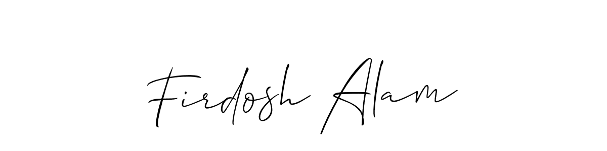 Also You can easily find your signature by using the search form. We will create Firdosh Alam name handwritten signature images for you free of cost using Allison_Script sign style. Firdosh Alam signature style 2 images and pictures png