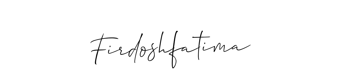 How to make Firdoshfatima signature? Allison_Script is a professional autograph style. Create handwritten signature for Firdoshfatima name. Firdoshfatima signature style 2 images and pictures png