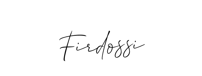 Create a beautiful signature design for name Firdossi. With this signature (Allison_Script) fonts, you can make a handwritten signature for free. Firdossi signature style 2 images and pictures png
