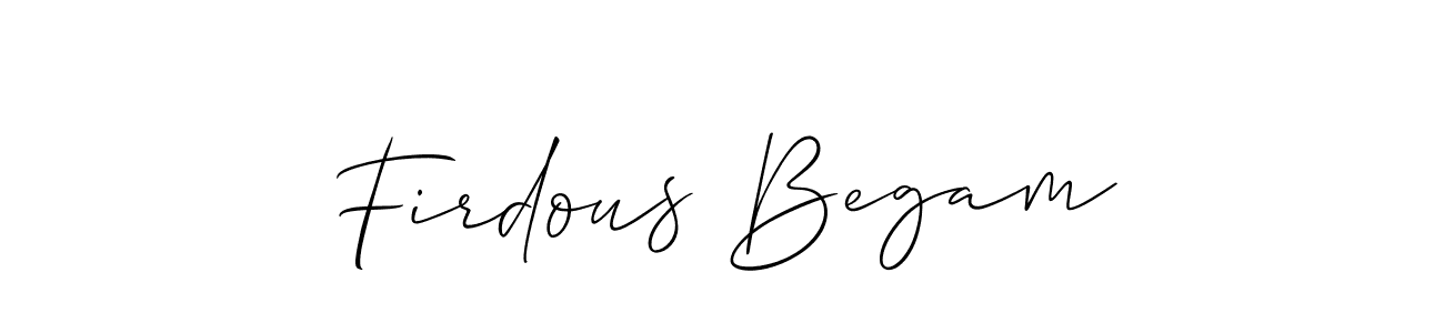 How to make Firdous Begam name signature. Use Allison_Script style for creating short signs online. This is the latest handwritten sign. Firdous Begam signature style 2 images and pictures png