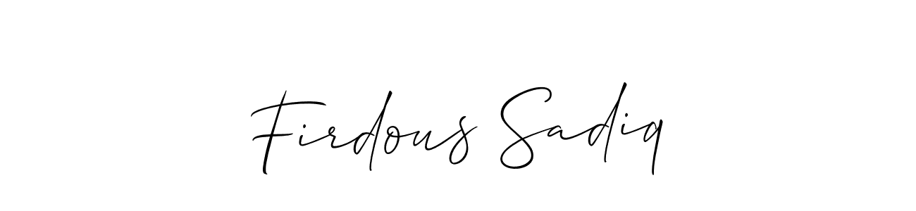 Best and Professional Signature Style for Firdous Sadiq. Allison_Script Best Signature Style Collection. Firdous Sadiq signature style 2 images and pictures png