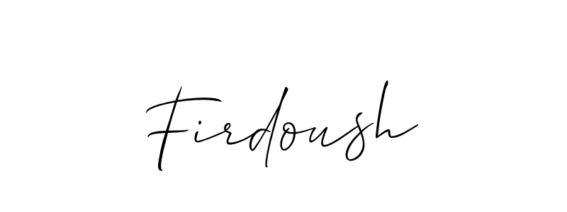 Create a beautiful signature design for name Firdoush. With this signature (Allison_Script) fonts, you can make a handwritten signature for free. Firdoush signature style 2 images and pictures png
