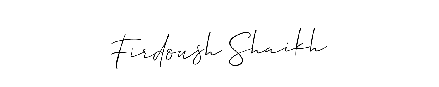 You can use this online signature creator to create a handwritten signature for the name Firdoush Shaikh. This is the best online autograph maker. Firdoush Shaikh signature style 2 images and pictures png