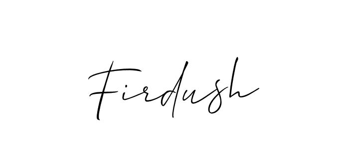 How to make Firdush name signature. Use Allison_Script style for creating short signs online. This is the latest handwritten sign. Firdush signature style 2 images and pictures png