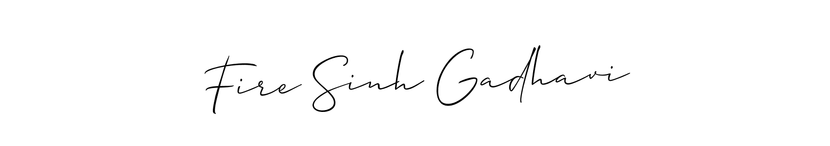 Create a beautiful signature design for name Fire Sinh Gadhavi. With this signature (Allison_Script) fonts, you can make a handwritten signature for free. Fire Sinh Gadhavi signature style 2 images and pictures png