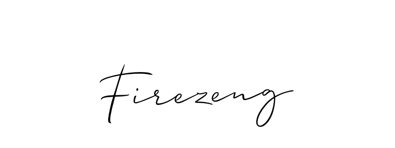 The best way (Allison_Script) to make a short signature is to pick only two or three words in your name. The name Firezeng include a total of six letters. For converting this name. Firezeng signature style 2 images and pictures png