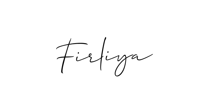 It looks lik you need a new signature style for name Firliya. Design unique handwritten (Allison_Script) signature with our free signature maker in just a few clicks. Firliya signature style 2 images and pictures png