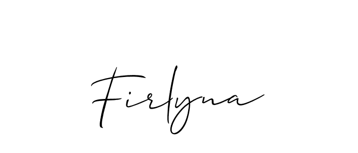 Create a beautiful signature design for name Firlyna. With this signature (Allison_Script) fonts, you can make a handwritten signature for free. Firlyna signature style 2 images and pictures png