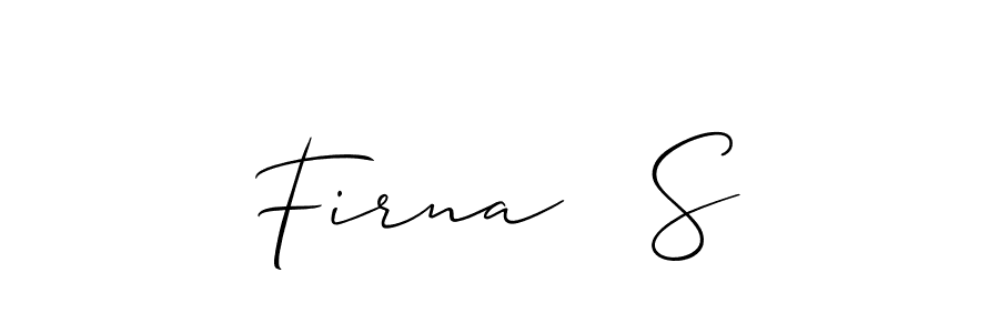 You should practise on your own different ways (Allison_Script) to write your name (Firna   S) in signature. don't let someone else do it for you. Firna   S signature style 2 images and pictures png