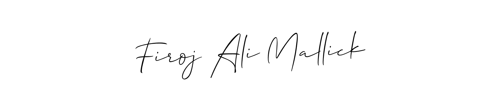 Use a signature maker to create a handwritten signature online. With this signature software, you can design (Allison_Script) your own signature for name Firoj Ali Mallick. Firoj Ali Mallick signature style 2 images and pictures png