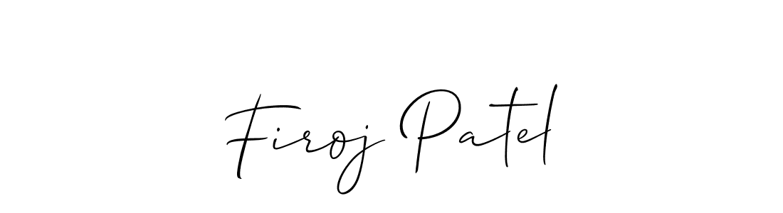 The best way (Allison_Script) to make a short signature is to pick only two or three words in your name. The name Firoj Patel include a total of six letters. For converting this name. Firoj Patel signature style 2 images and pictures png