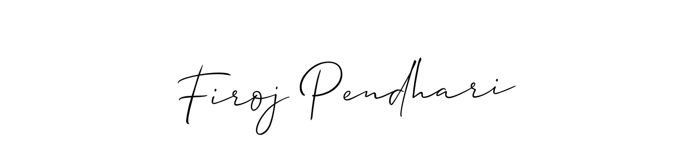 Also we have Firoj Pendhari name is the best signature style. Create professional handwritten signature collection using Allison_Script autograph style. Firoj Pendhari signature style 2 images and pictures png