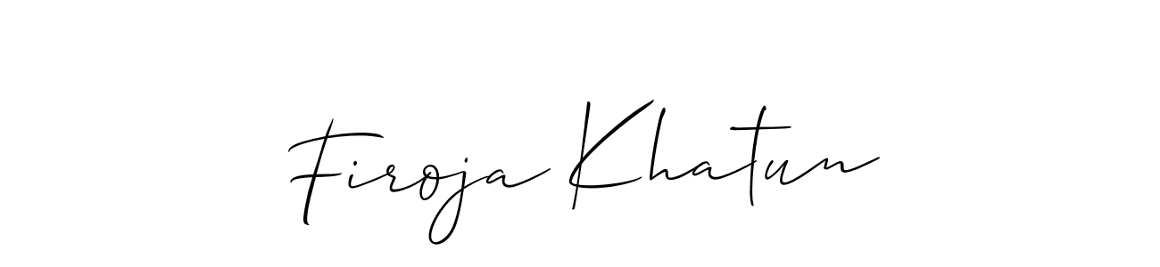 Make a short Firoja Khatun signature style. Manage your documents anywhere anytime using Allison_Script. Create and add eSignatures, submit forms, share and send files easily. Firoja Khatun signature style 2 images and pictures png