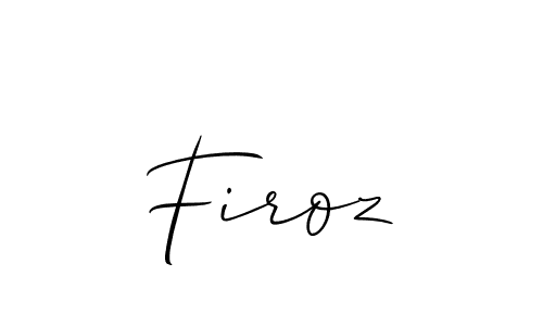 The best way (Allison_Script) to make a short signature is to pick only two or three words in your name. The name Firoz include a total of six letters. For converting this name. Firoz signature style 2 images and pictures png