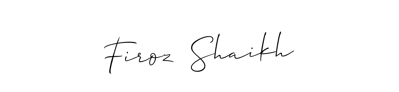 Similarly Allison_Script is the best handwritten signature design. Signature creator online .You can use it as an online autograph creator for name Firoz  Shaikh. Firoz  Shaikh signature style 2 images and pictures png