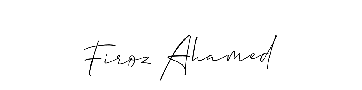 Make a short Firoz Ahamed signature style. Manage your documents anywhere anytime using Allison_Script. Create and add eSignatures, submit forms, share and send files easily. Firoz Ahamed signature style 2 images and pictures png