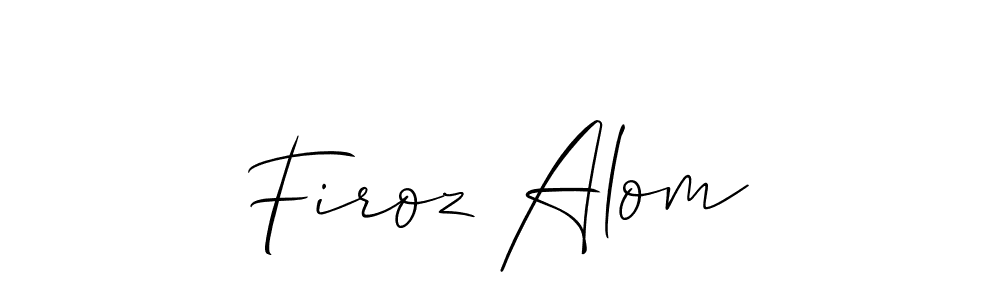 Allison_Script is a professional signature style that is perfect for those who want to add a touch of class to their signature. It is also a great choice for those who want to make their signature more unique. Get Firoz Alom name to fancy signature for free. Firoz Alom signature style 2 images and pictures png