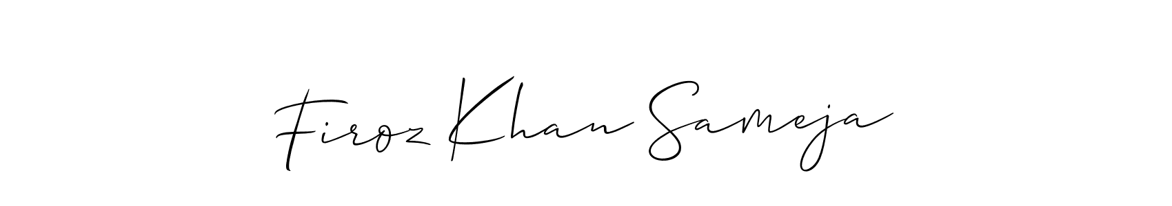 Make a short Firoz Khan Sameja signature style. Manage your documents anywhere anytime using Allison_Script. Create and add eSignatures, submit forms, share and send files easily. Firoz Khan Sameja signature style 2 images and pictures png