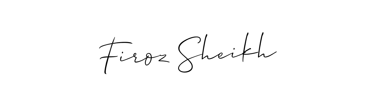 Also You can easily find your signature by using the search form. We will create Firoz Sheikh name handwritten signature images for you free of cost using Allison_Script sign style. Firoz Sheikh signature style 2 images and pictures png