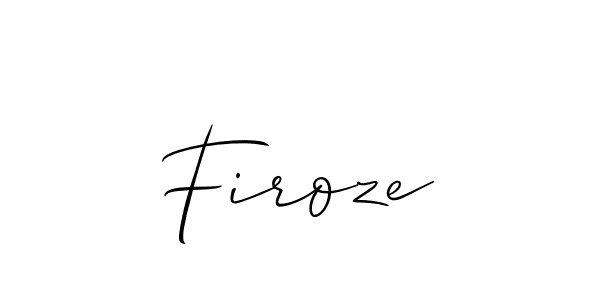 Use a signature maker to create a handwritten signature online. With this signature software, you can design (Allison_Script) your own signature for name Firoze. Firoze signature style 2 images and pictures png