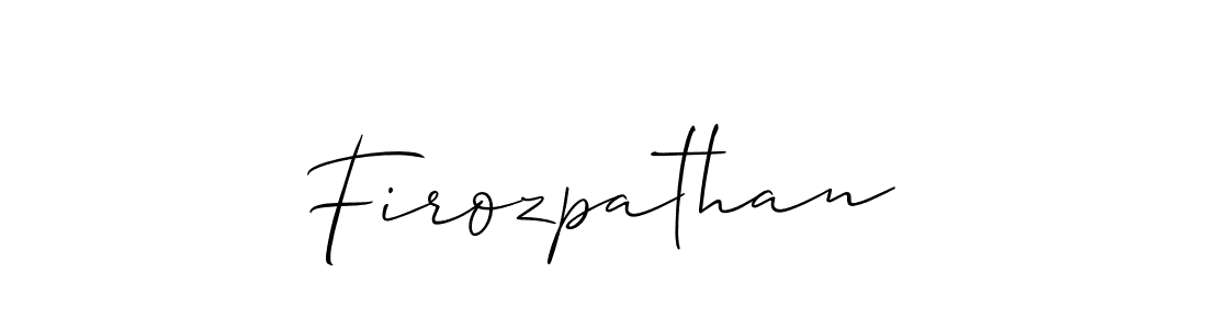 Design your own signature with our free online signature maker. With this signature software, you can create a handwritten (Allison_Script) signature for name Firozpathan. Firozpathan signature style 2 images and pictures png