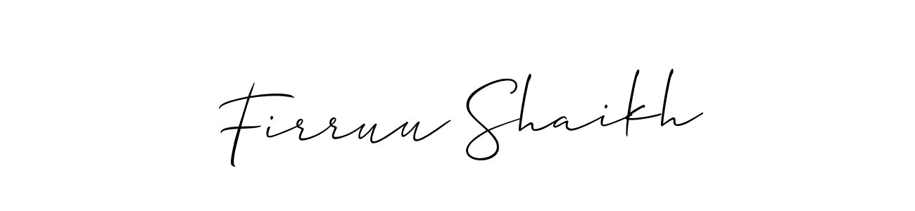 You can use this online signature creator to create a handwritten signature for the name Firruu Shaikh. This is the best online autograph maker. Firruu Shaikh signature style 2 images and pictures png