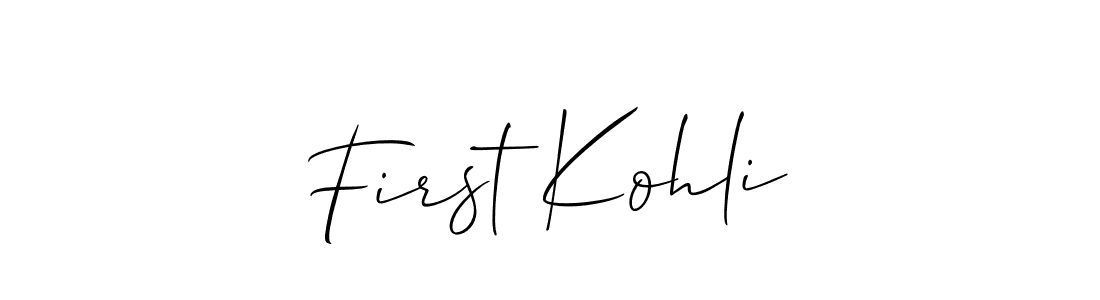 Create a beautiful signature design for name First Kohli. With this signature (Allison_Script) fonts, you can make a handwritten signature for free. First Kohli signature style 2 images and pictures png