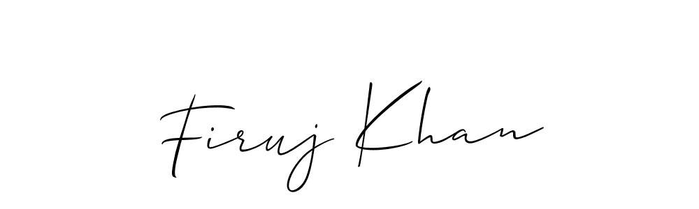 How to make Firuj Khan name signature. Use Allison_Script style for creating short signs online. This is the latest handwritten sign. Firuj Khan signature style 2 images and pictures png
