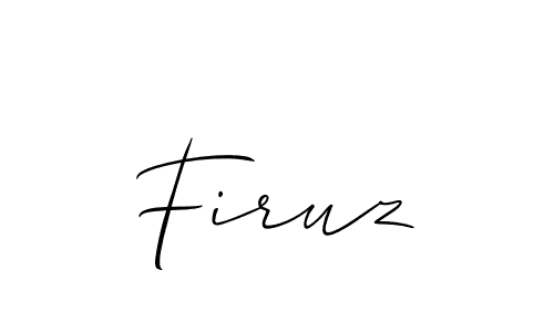 Make a beautiful signature design for name Firuz. With this signature (Allison_Script) style, you can create a handwritten signature for free. Firuz signature style 2 images and pictures png
