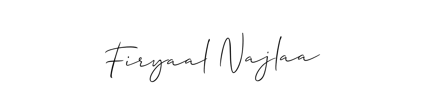 You should practise on your own different ways (Allison_Script) to write your name (Firyaal Najlaa) in signature. don't let someone else do it for you. Firyaal Najlaa signature style 2 images and pictures png