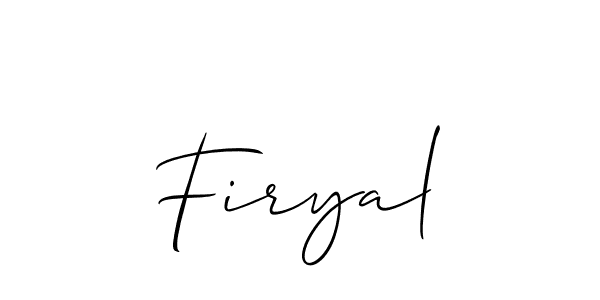 Make a beautiful signature design for name Firyal. With this signature (Allison_Script) style, you can create a handwritten signature for free. Firyal signature style 2 images and pictures png