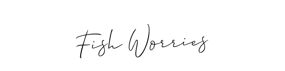 The best way (Allison_Script) to make a short signature is to pick only two or three words in your name. The name Fish Worries include a total of six letters. For converting this name. Fish Worries signature style 2 images and pictures png
