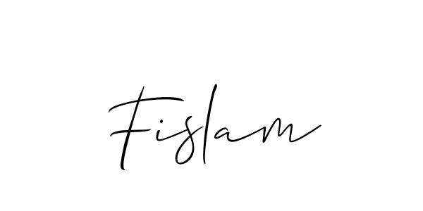 Design your own signature with our free online signature maker. With this signature software, you can create a handwritten (Allison_Script) signature for name Fislam. Fislam signature style 2 images and pictures png