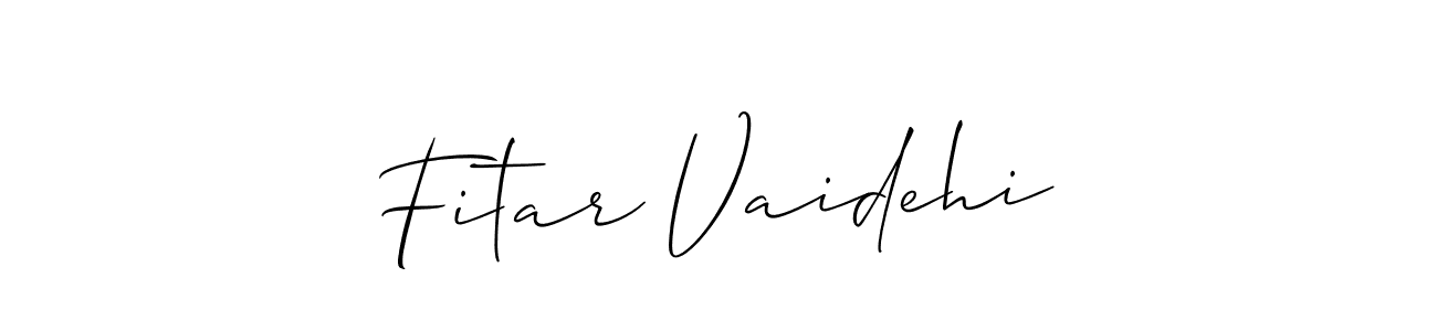 How to make Fitar Vaidehi name signature. Use Allison_Script style for creating short signs online. This is the latest handwritten sign. Fitar Vaidehi signature style 2 images and pictures png