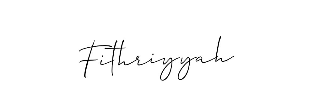 How to make Fithriyyah signature? Allison_Script is a professional autograph style. Create handwritten signature for Fithriyyah name. Fithriyyah signature style 2 images and pictures png