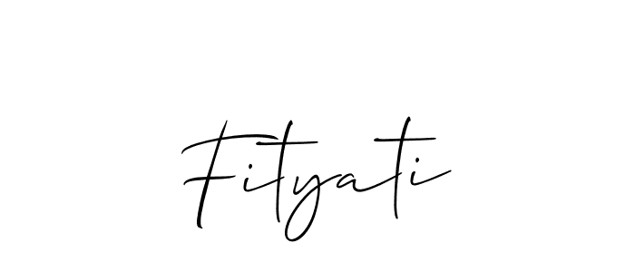 Make a beautiful signature design for name Fityati. With this signature (Allison_Script) style, you can create a handwritten signature for free. Fityati signature style 2 images and pictures png