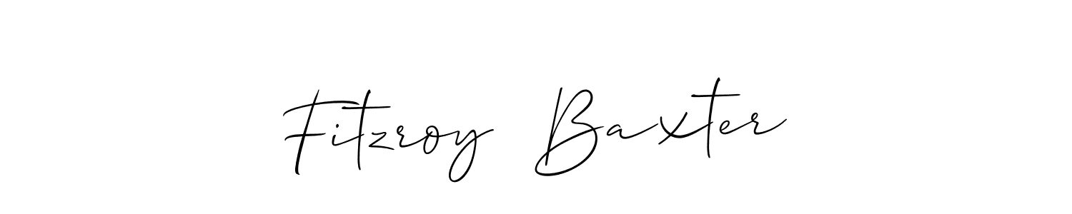 The best way (Allison_Script) to make a short signature is to pick only two or three words in your name. The name Fitzroy  Baxter include a total of six letters. For converting this name. Fitzroy  Baxter signature style 2 images and pictures png