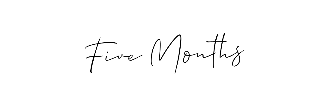 How to make Five Months name signature. Use Allison_Script style for creating short signs online. This is the latest handwritten sign. Five Months signature style 2 images and pictures png