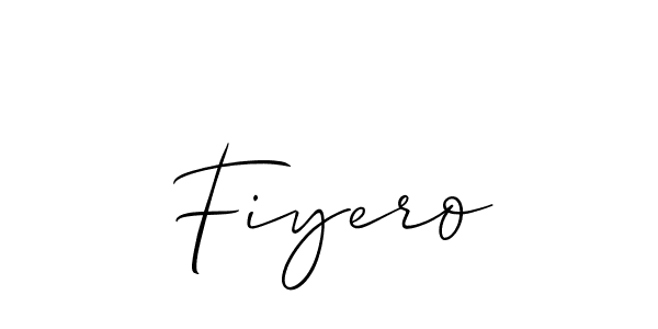 The best way (Allison_Script) to make a short signature is to pick only two or three words in your name. The name Fiyero include a total of six letters. For converting this name. Fiyero signature style 2 images and pictures png
