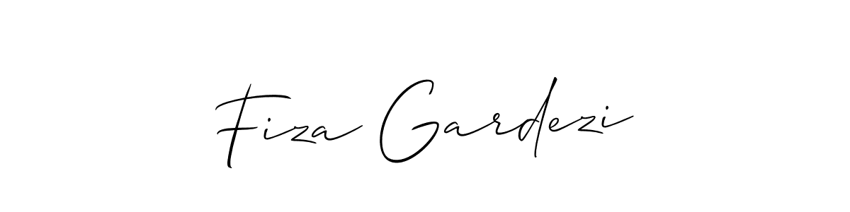 How to make Fiza Gardezi name signature. Use Allison_Script style for creating short signs online. This is the latest handwritten sign. Fiza Gardezi signature style 2 images and pictures png