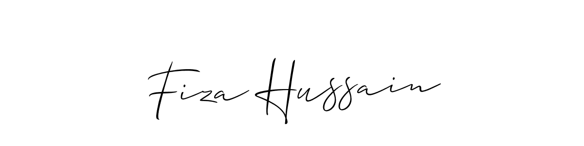Use a signature maker to create a handwritten signature online. With this signature software, you can design (Allison_Script) your own signature for name Fiza Hussain. Fiza Hussain signature style 2 images and pictures png