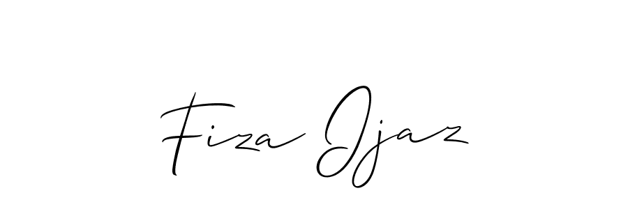 Make a beautiful signature design for name Fiza Ijaz. With this signature (Allison_Script) style, you can create a handwritten signature for free. Fiza Ijaz signature style 2 images and pictures png